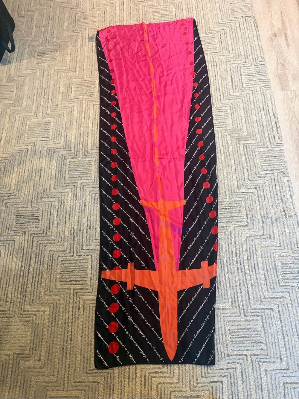Worthington Wild Rag Scarf vibrant graphic 100% silk NWT